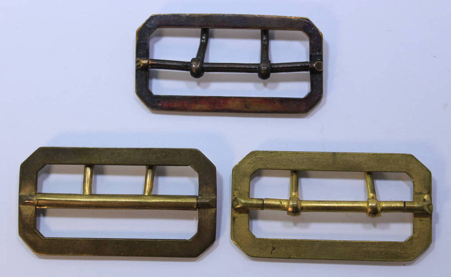 3 x Two Pronged Brass Belt Buckles for RAF WW2 Uniforms