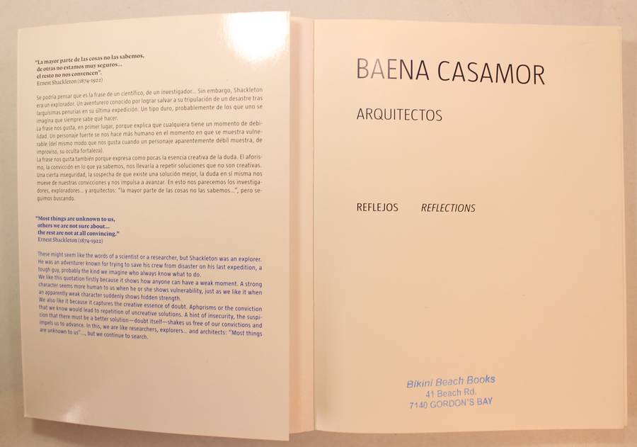 Arquitectos Reflejos/Reflections by Baena Casamor Softcover Book