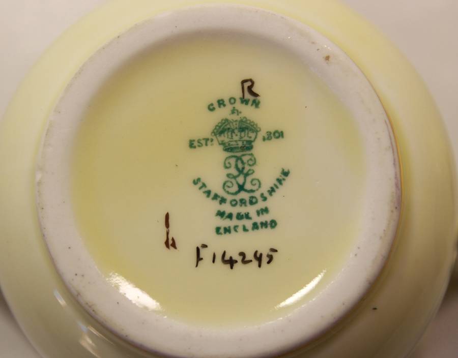 Vintage Crown Staffordshire Milk Jug and Sugar Bowl Pattern F714295