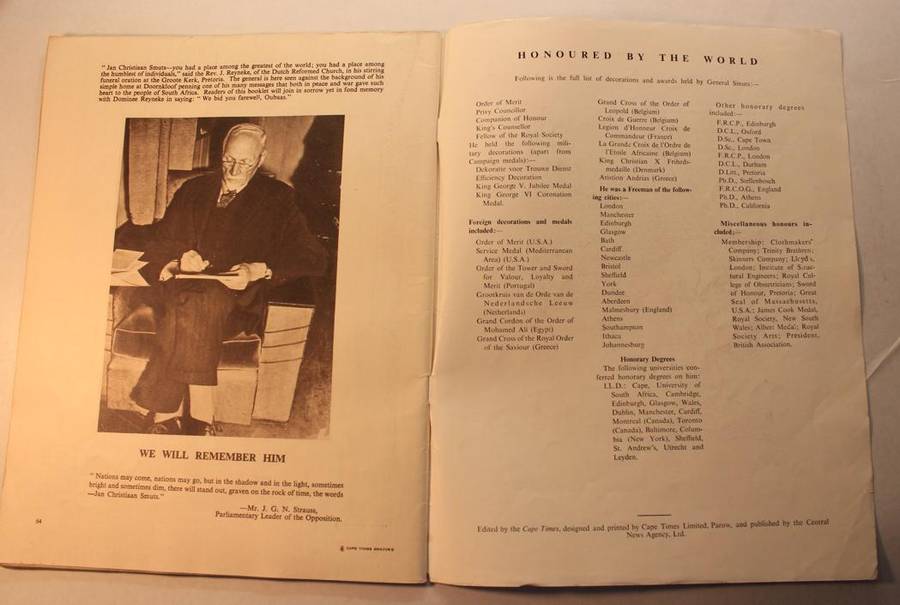Salute To A Great South African Jan Christiaan Smuts 1950 Softcover Book