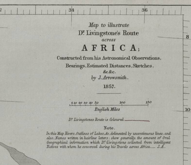 Dr Livingstone's Route Across Africa by J Arrowsmith 1857 Digital Map Digital Download