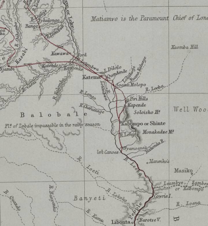 Dr Livingstone's Route Across Africa by J Arrowsmith 1857 Digital Map Digital Download