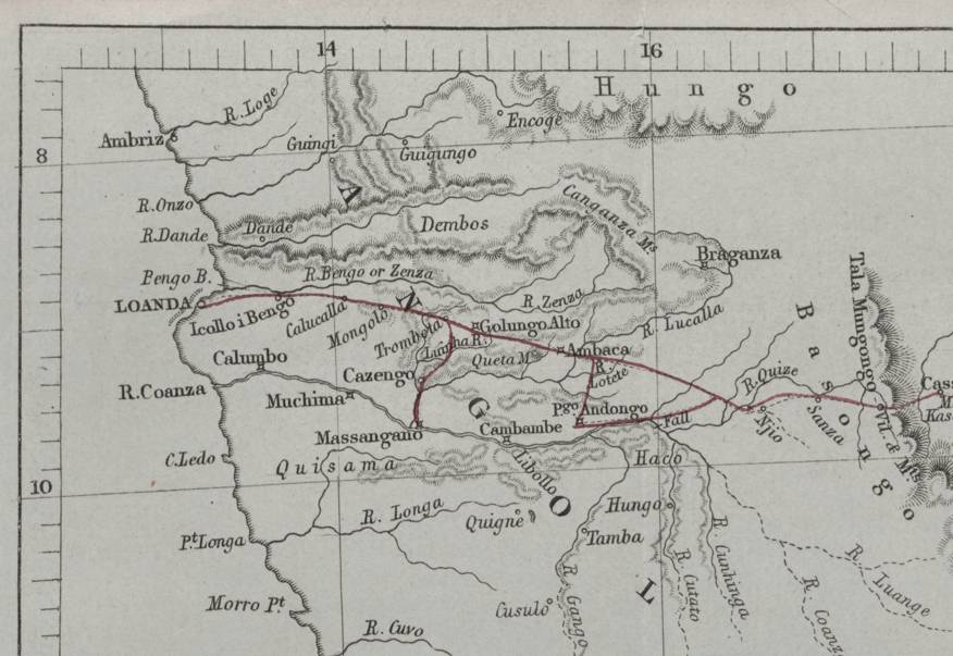 Dr Livingstone's Route Across Africa by J Arrowsmith 1857 Digital Map Digital Download