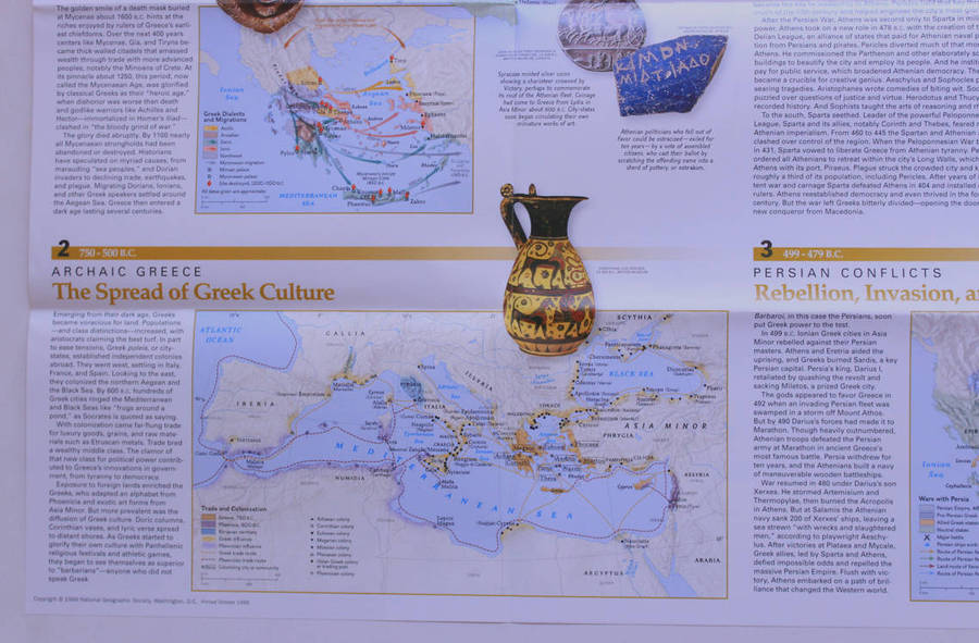 National Geographic Folded Map Ancient Greeks December 1999