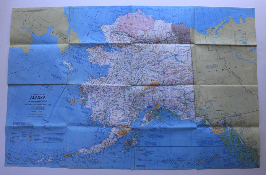 National Geographic Folded Map Alaska June 1975