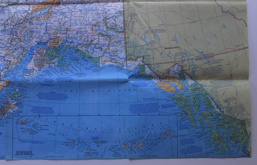 National Geographic Folded Map Alaska June 1975