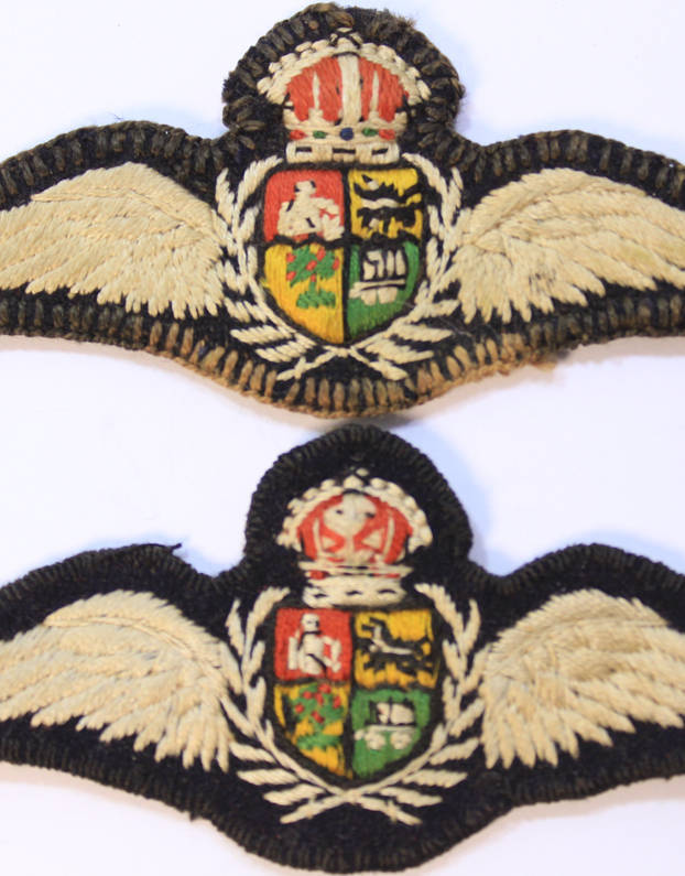 Pair of WW2 South African Air Force Pilots Cloth Wings