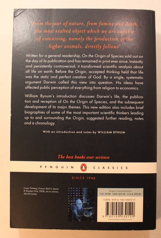 On The Origin Of Species by Charles Darwin Softcover Book