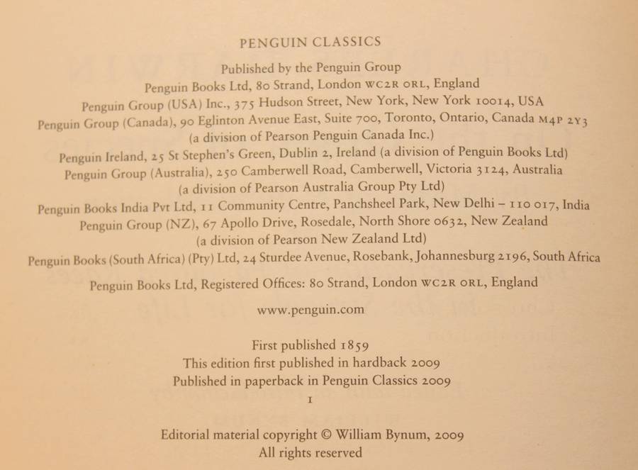 On The Origin Of Species by Charles Darwin Softcover Book