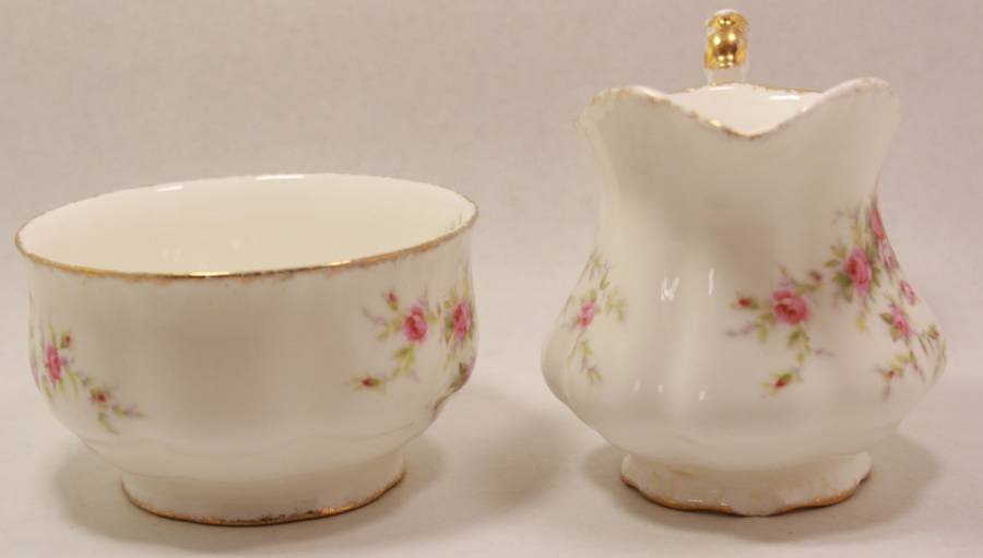 Paragon Victoriana Rose Bone China Footed Creamer and Sugar Bowl