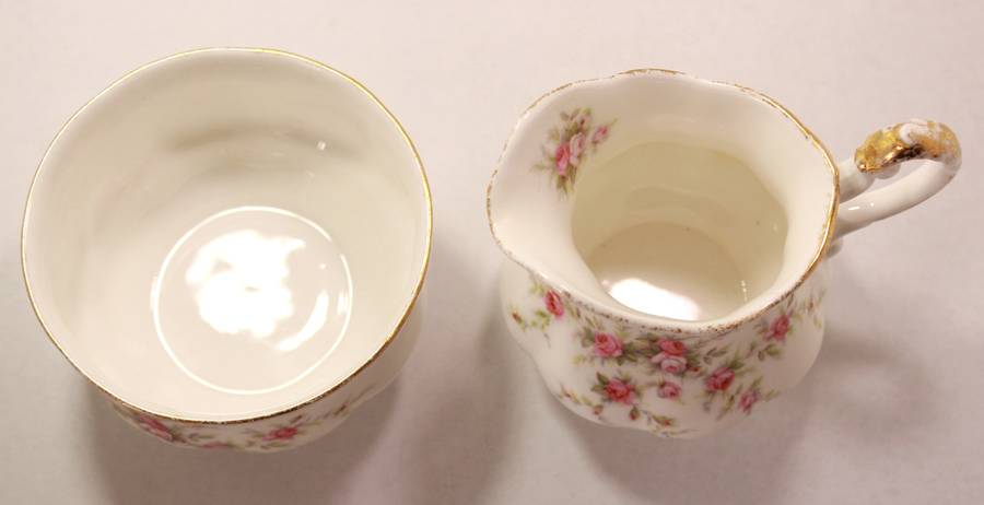 Paragon Victoriana Rose Bone China Footed Creamer and Sugar Bowl