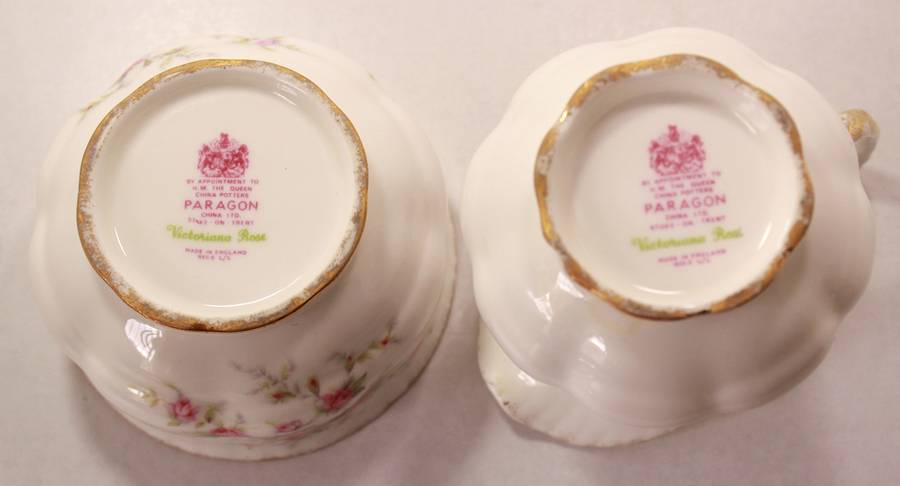 Paragon Victoriana Rose Bone China Footed Creamer and Sugar Bowl