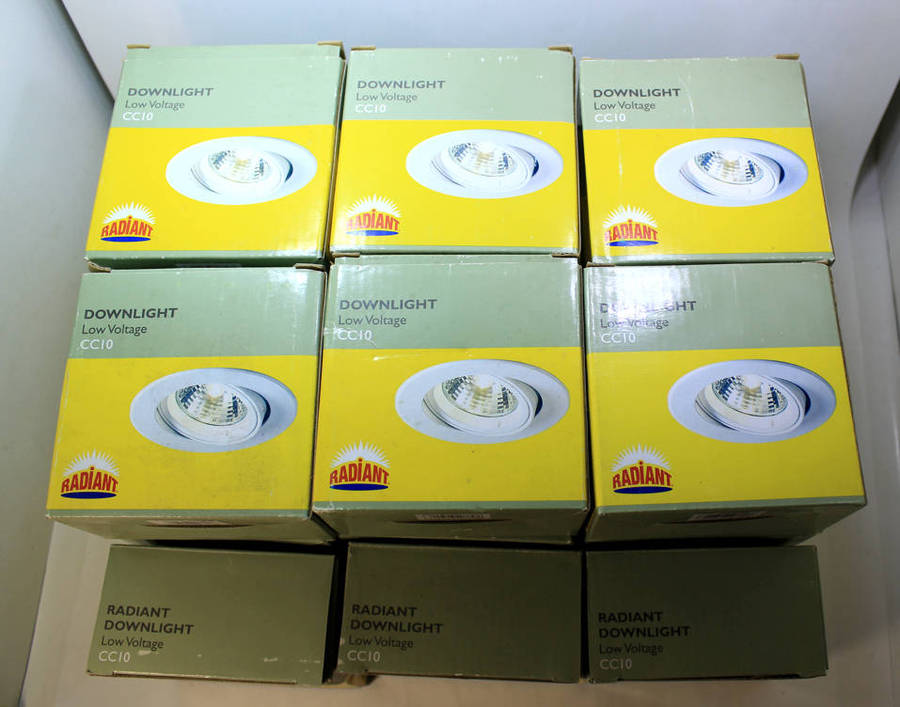 21 Boxed Radiant CC10 Low Voltage Downlight Fittings Aluminium Satin Chrome