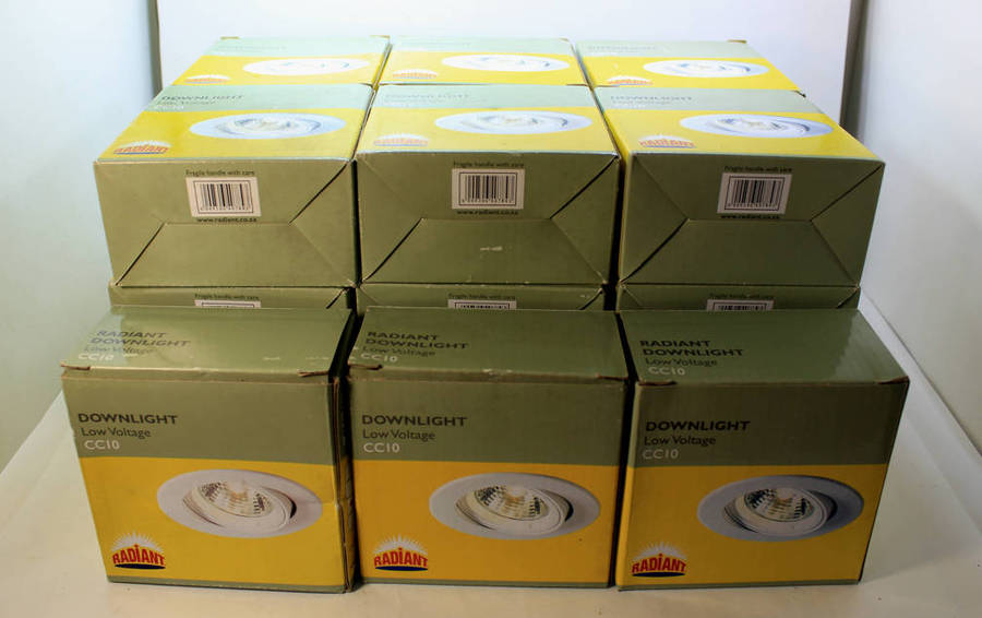 21 Boxed Radiant CC10 Low Voltage Downlight Fittings Aluminium Satin Chrome