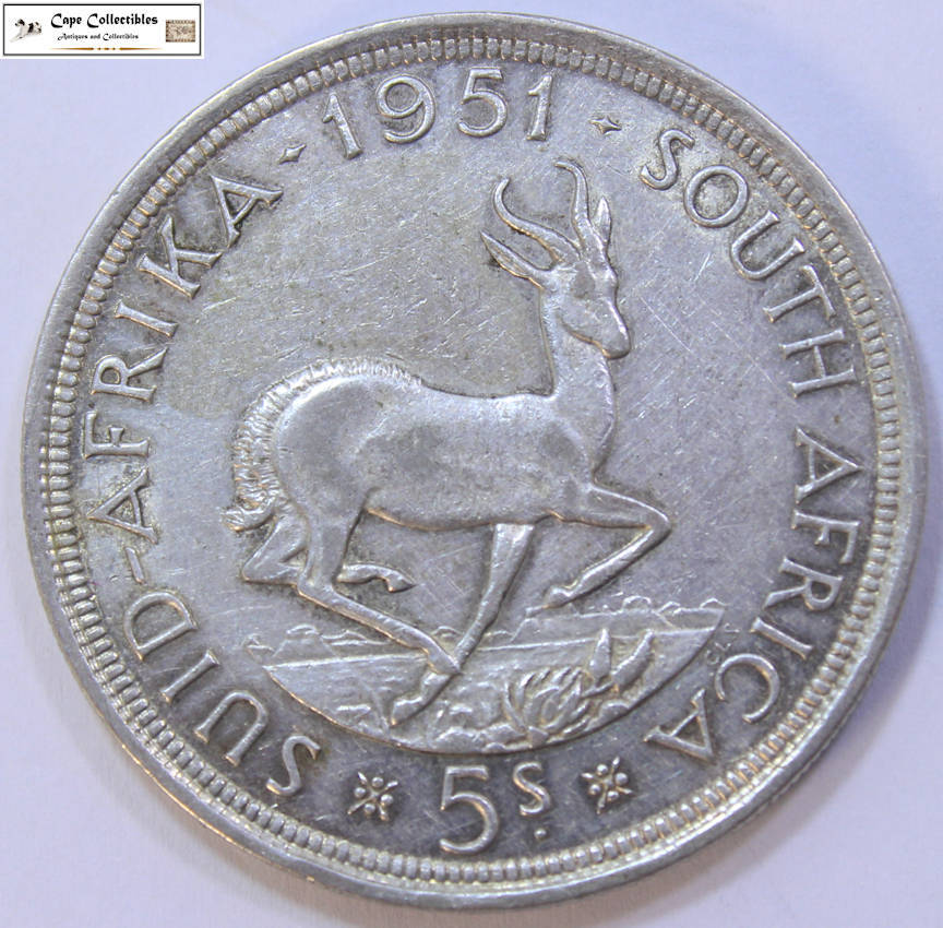 South Africa 5 Shilling 1951 Coin Circulated