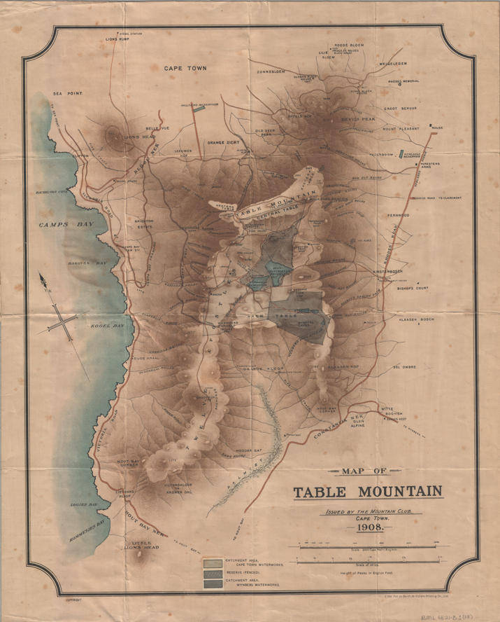 Digital Map Table Mountain 1908 Digital Download