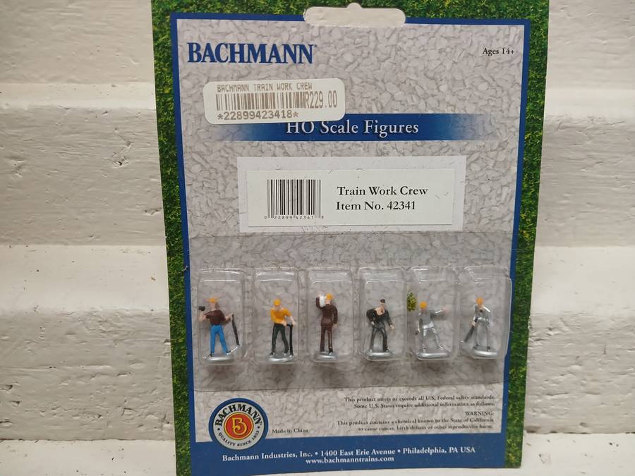 HO SCALE - BACHMANN - X6 TRAIN WORK CREW FIGURINE SET - BOXED