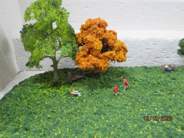 OO SCALE - DIORAMA WITH HOUSE & PARK AND LOTS OF SCENERY