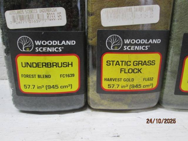 HO SCALE- WOODLAND SCENICS - VARIOUS SCATTER MATERIALS - X4 - BOXED
