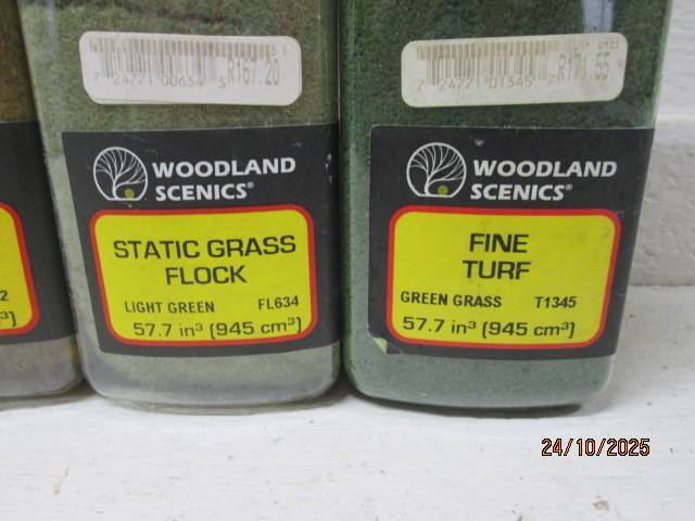 HO SCALE- WOODLAND SCENICS - VARIOUS SCATTER MATERIALS - X4 - BOXED