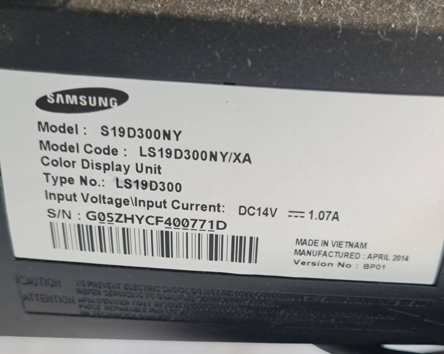 SAMSUNG S19D300 MONITOR - 19 INCH MONITOR - FULL WORKING CONDITION