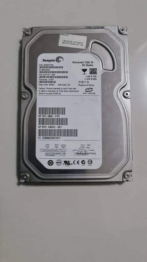 80GB Seagate Hard Drive
