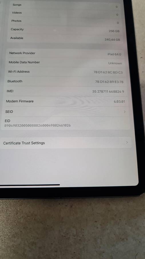 APPLE IPAD PRO 12.9 (4TH GEN) - A2332 - 2020 MODEL - 256GB - WIFI AND CELLULAR