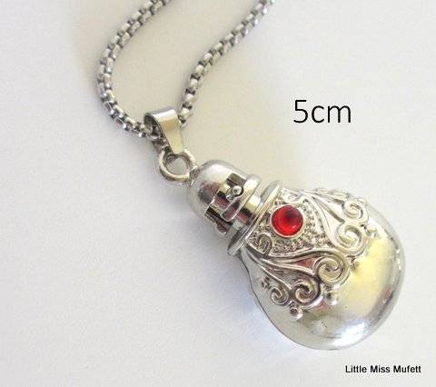 A perfume/essential oil bottle pendant and chain---Stainless steel