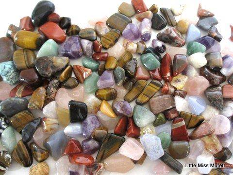 Over 170 Semi precious stones in an old cigar box
