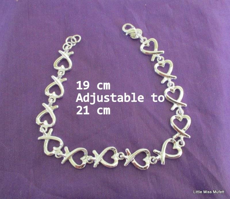 A  ,925 SILVER PLATED HEART BRACELET---New