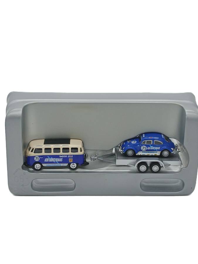 Schuco VW TI Samba Bus & VW Beetle rally set 1:87 HO