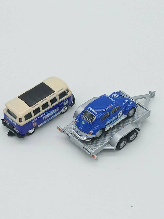 Schuco VW TI Samba Bus & VW Beetle rally set 1:87 HO