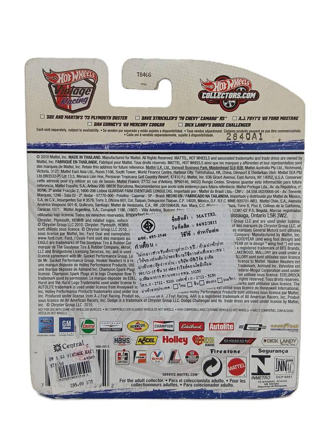 Hot Wheels Sox & Martin's '73 Plymouth Duster Vintage Racing Real Riders