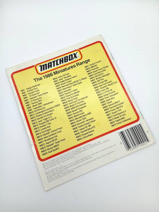 Matchbox 1986 Miniatures Collection Card Album with cards