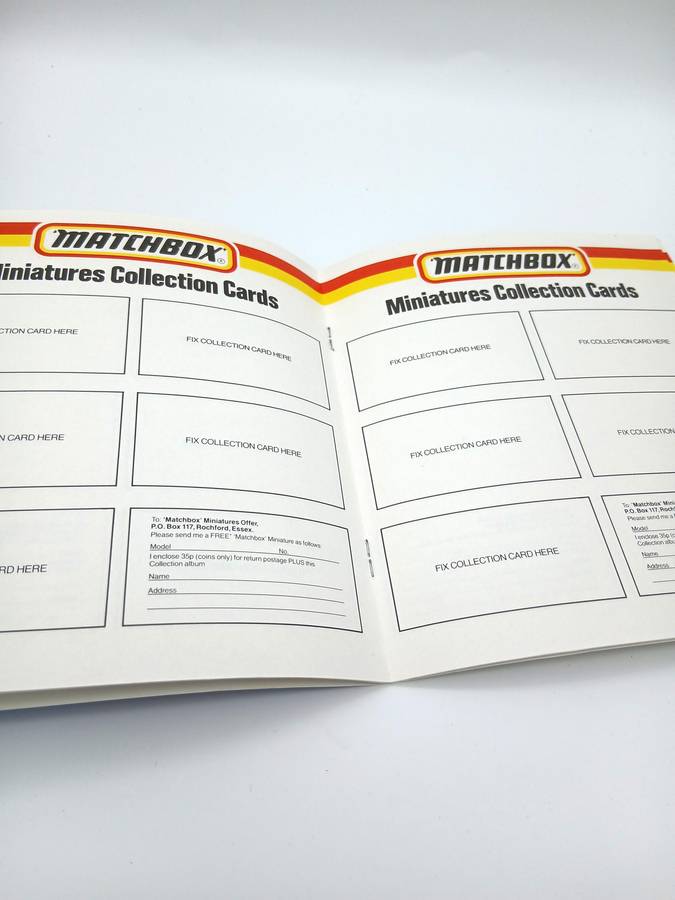 Matchbox 1986 Miniatures Collection Card Album with cards