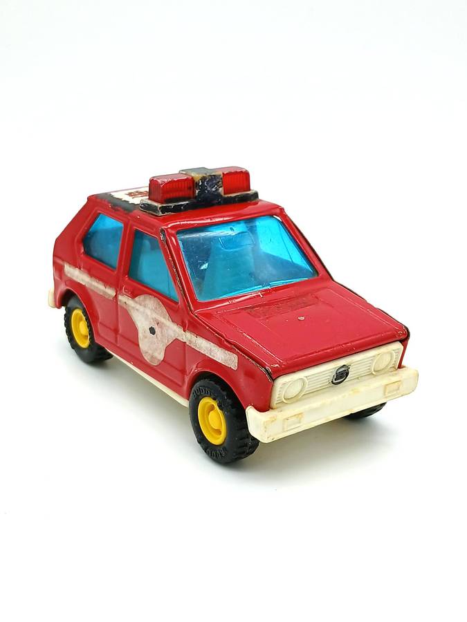 Vintage 1978 Buddy L Red Volkswagen CottonTail VW Rabbit Fire Car
