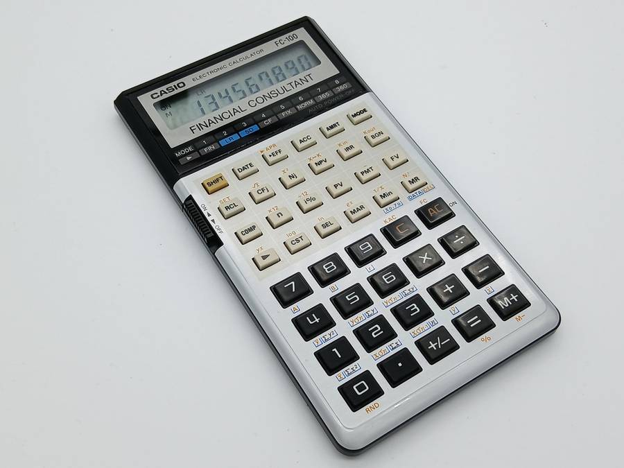 Vintage Casio Calculator FC-100 Financial Consultant 1980s