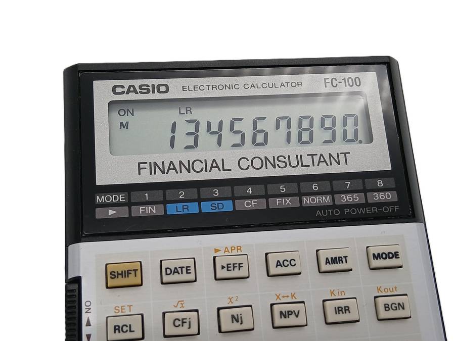 Vintage Casio Calculator FC-100 Financial Consultant 1980s
