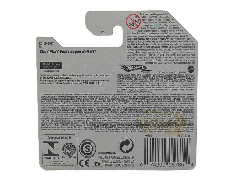 Hot Wheels Volkswagen VW Golf GTI 2007