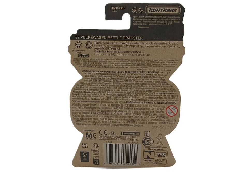 Matchbox 1972 Volkswagen VW Beetle Dragster