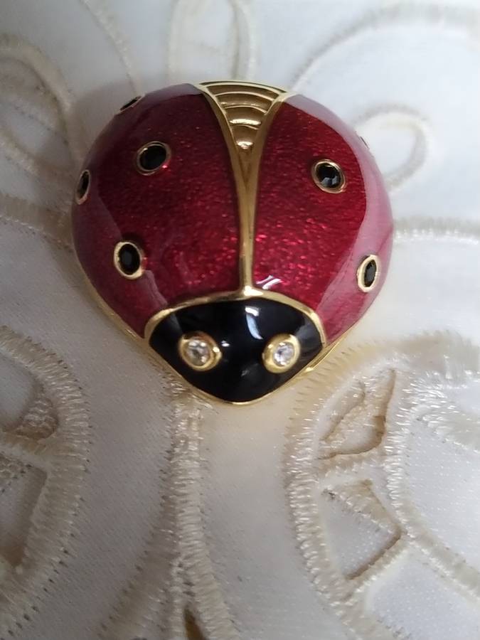 Estee Lauder 2004  Rhinestone Ladybird Solid Perfume Holder