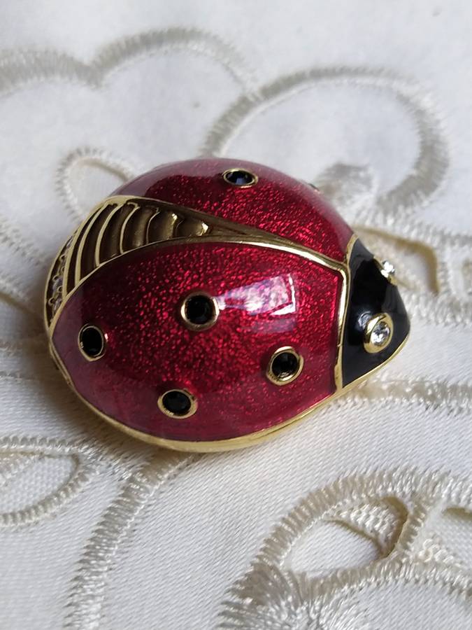 Estee Lauder 2004  Rhinestone Ladybird Solid Perfume Holder