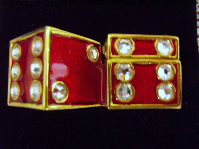 Estee Lauder Dice Solid Perfume Holder with Rhinestones