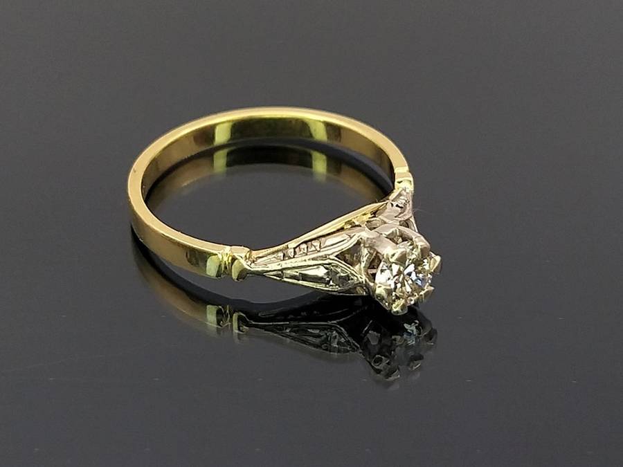 Marvellous 1940s cathedral setting 18ct gold & diamond ring