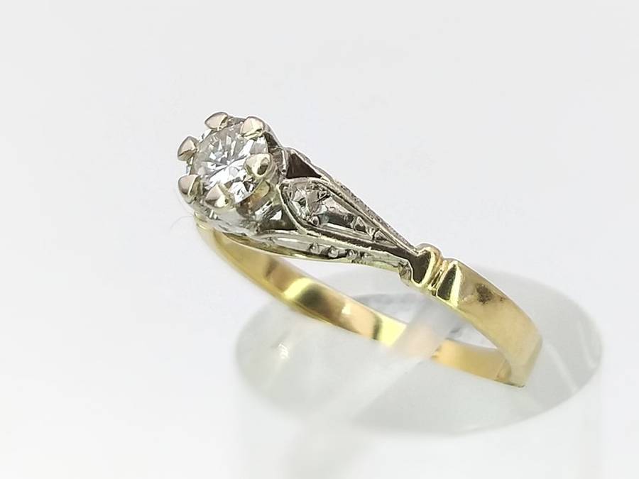 Marvellous 1940s cathedral setting 18ct gold & diamond ring