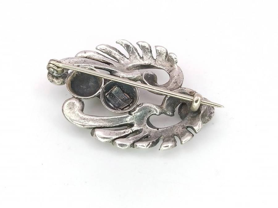 Sterling silver 'Candida' flower brooch