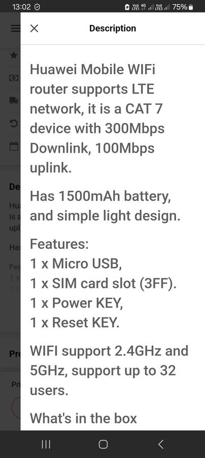 Huawei pocket router