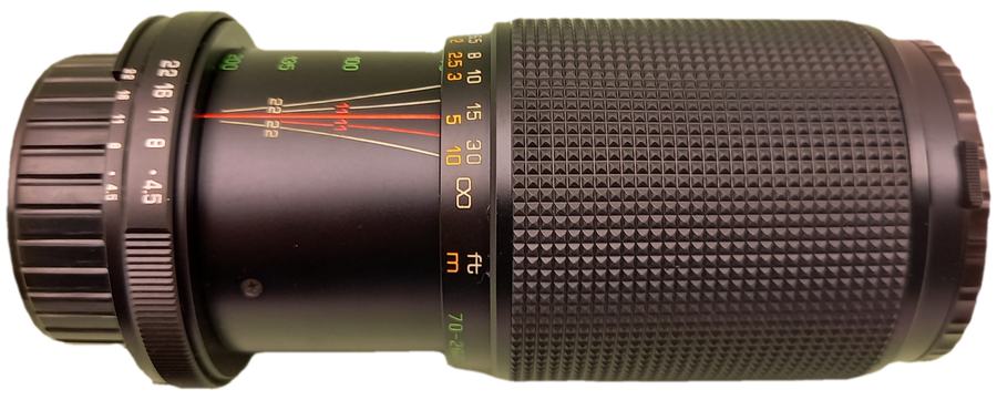 Pre-owned Makinon MC Zoom F70-200m 14,5  - 55mm Auto Focus Lens with bag and caps