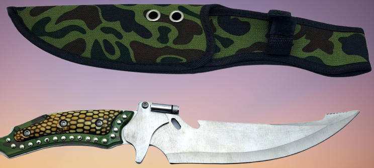 Pre-Owned USA Saber Survival Knife with Canvas Sheath