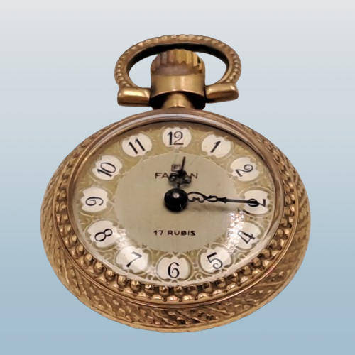 Rare Vintage small Ladies Farian Pocket watch (wind-up) Working -17 Rubis
